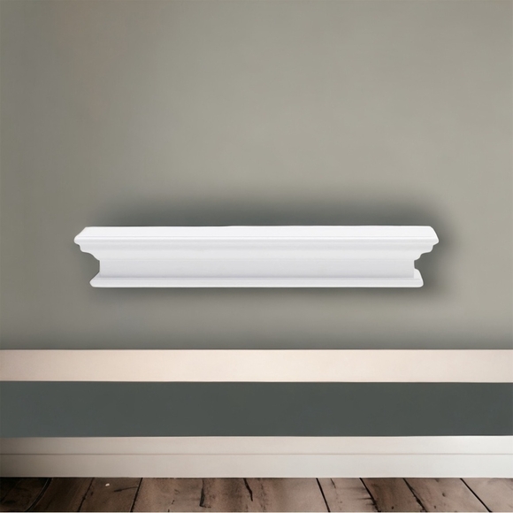 NIB HOME Decorative Modern Floating Wall SHELF Long White Wall Mounted SHELF - Picture 1 of 7